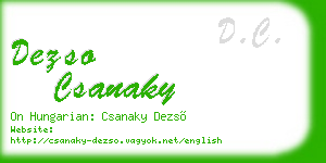 dezso csanaky business card