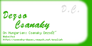 dezso csanaky business card